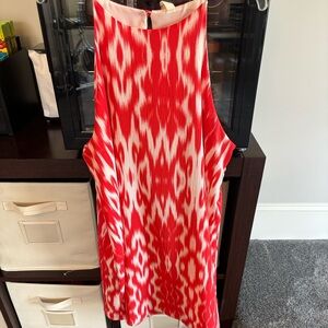 Adorable orange and white patterned summer dress.
